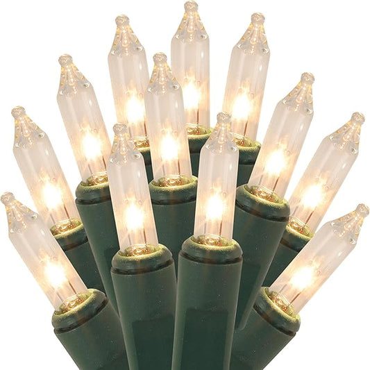 Clear Christmas String Lights, 100 Count, Incandescent Mini Christmas Lights, Connectable Xmas Tree Light for Indoor Outdoor Garland Birthday Holiday Wedding Festival Party