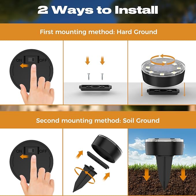Mini Solar Ground Lights, 12 Pack Solar Lights Outdoor Waterproof, Upgraded LED Flat Landscape Lighting for Outside Pathway Garden Patio Yard Driveway,Multi-Colored