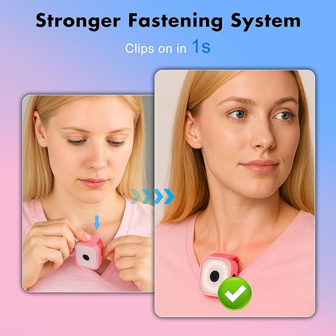 2 Pack Pink Running Lights for Runners, Rechargeable Walking Light for Night Walking,Clip On Flashlight,Running Accessories for Women,Safety Light Gear for Hiking,Fishing,Camping,Jogging