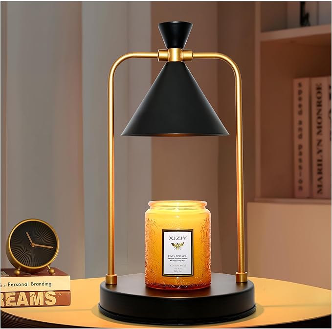 Candle Warmer Lamp with Timer Dimmer,Unique Birthday Gifts for Women Mom,House Warming Gifts New Home Room Decor,Wax melt Warmer for Scented Wax Jar Candles,Black-Large