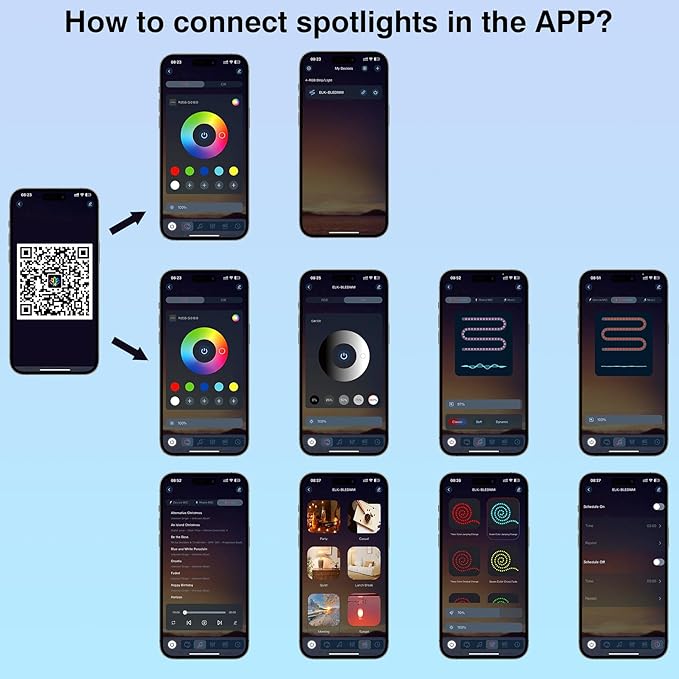 T-SUN Uplights Indoor with APP and Remote, RGBCW Spotlights with Timer and Dimmable, Grounp Control, Uplighting, Display Lights for Plant Painting, Party, Artwork, Tree, Home