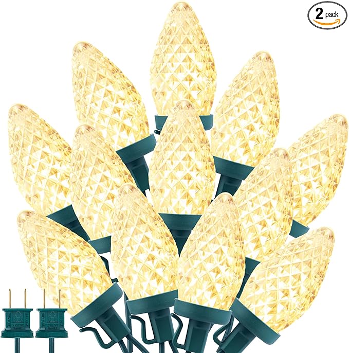 Brightown C9 LED Christmas String Lights, 2 Pack Total 132ft 200LED