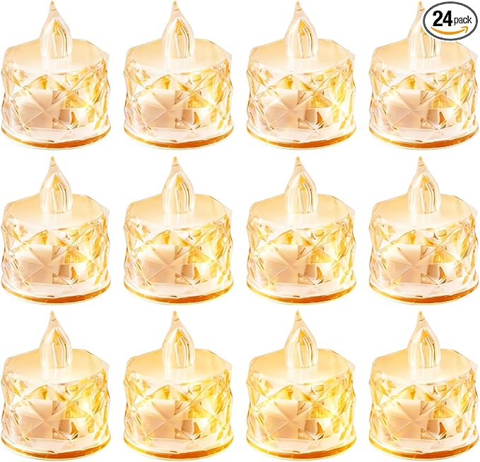 24PCS Flameless LED Candles - Battery Operated Votive Lights for Wedding Centerpieces, Holiday Tablescapes, Yoga Studios - Safe Tabletop Decor for Dinner Parties & Home Ambiance Lighting