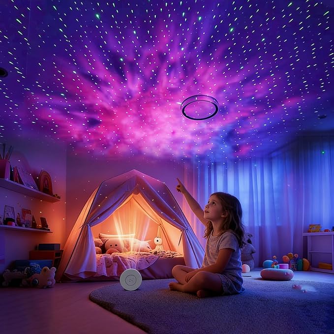 Galaxy Projector, Star Projector for Bedroom Full Ceiling Projected, Smart Control,Timer, Silent LED Night Light for Kids Adults Game Room Party Home Decor (Green Star+Remote)