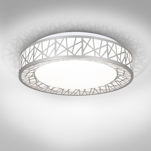ASD 14 Inch LED Flush Mount Ceiling Light Fixture for Bedroom, 24W 1534LM 5CCT 2700K-5000K, Triac Dimmable Lights, Dining, Living Room, Kitchen Lamps, Modern Home Lighting Fixtures, Nickel, ETL