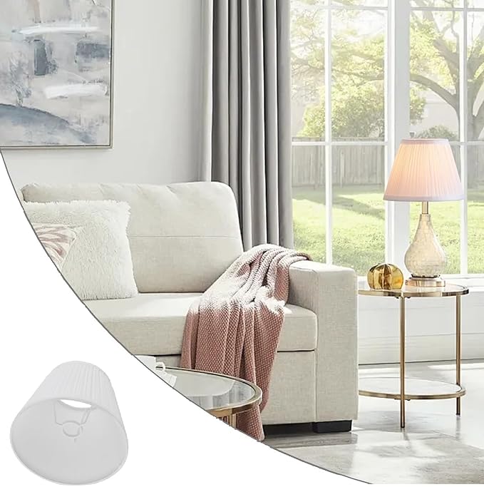 Uno Lamp Shade,Drum Pleated Lamp Shades 5" Top x 9" Bottom x 7" Slant Height,Barrel Small Replacement Lampshade (Slip Uno Fitter), Fabric Lampshades Table lamp Shades Bottle Lamp Shade,1 Pack(White)