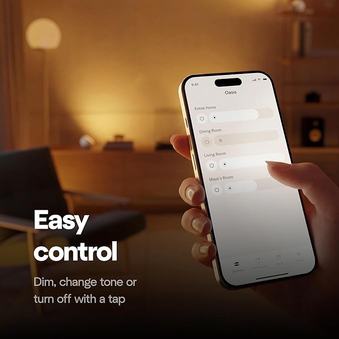 Oasis Smart Ambients - Adaptive Circadian Lighting, App-Controlled, No Hub Required, Controlable Warm-to-Daylight Tones (8-Pack)
