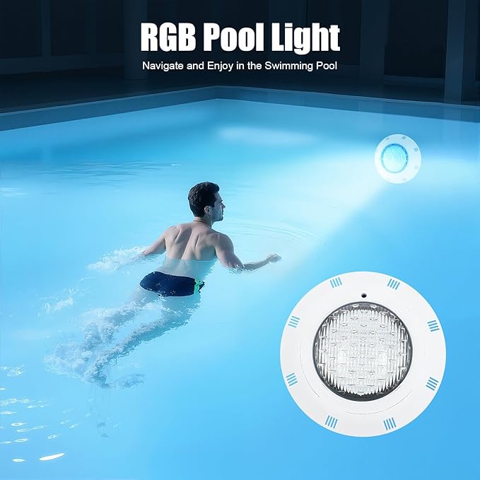 11.6" Submersible Led Light, 12V 36W Color Changing Pond Lights Led Underwater with Remote Controller Inground Pool Light 7Colors + 3Color Change Modes RGB IP68 Waterproof Surface/Wall Mounted