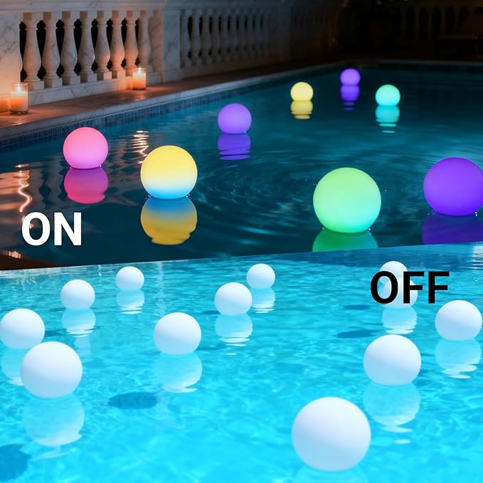 4 Pack 3-inch Smart Sphere Night Light, Rechargeable LED Ball Lights, 16 RGB Color Change Mood Lighting, Waterpro Battery Ideal for Pool Bedroom Kids Room Party and Holiday Ambient Lighting