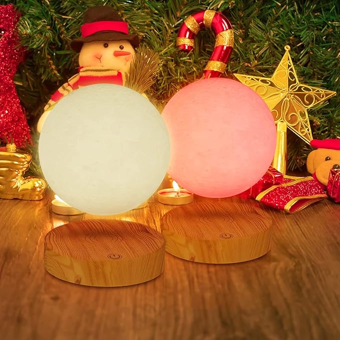 VGAzer Levitating Moon Lamp 5.9 Inch 16 Colors Moon Lamp 3D Moon LED Light with Remote Control for Unique Gifts,Room Decor,Night Light, (Round Base)