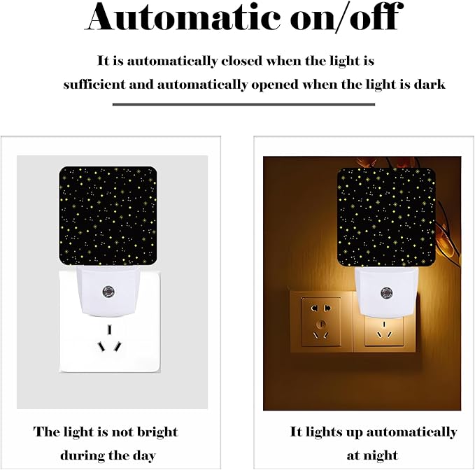 Shining Stars Night Light,Plug-in Night Lights with Dusk-to-Dawn Sensor for Stairway,Hallway,Bedroom Sleep Friendly Ideal for Women/Girls/Boys Gift,0.5w