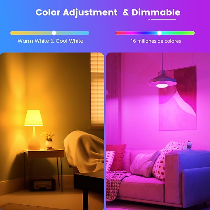 OHLUX BR30 Smart Flood Light Bulb, 85W Equivalent WiFi Smart Bulb, RGBCW, Music Sync, Color Changing Bulb Compatible with Alexa and Google Home, 8 Pack