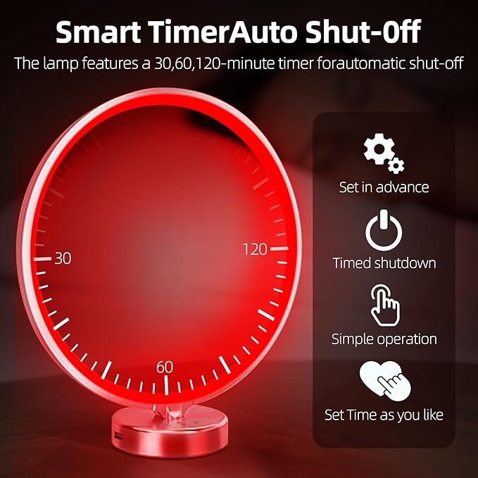 Red Light Therapy Night Light Lamp for Sleep 670nm Red Nightlight Desk Lamp with Multi-Color and Brightness Options Remote Control,Deep Relaxation and Improve Sleeping for Adults Kids (Silver)