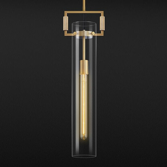 Modern Knurled Brass Kitchen Island Pendant Light,Gold 21.6'' 1-Light Long Glass Island Pendant Lights,Lrage Farmhouses Pendant Light, for Kitchen,Dining Room,Bathroom,Bulb Included