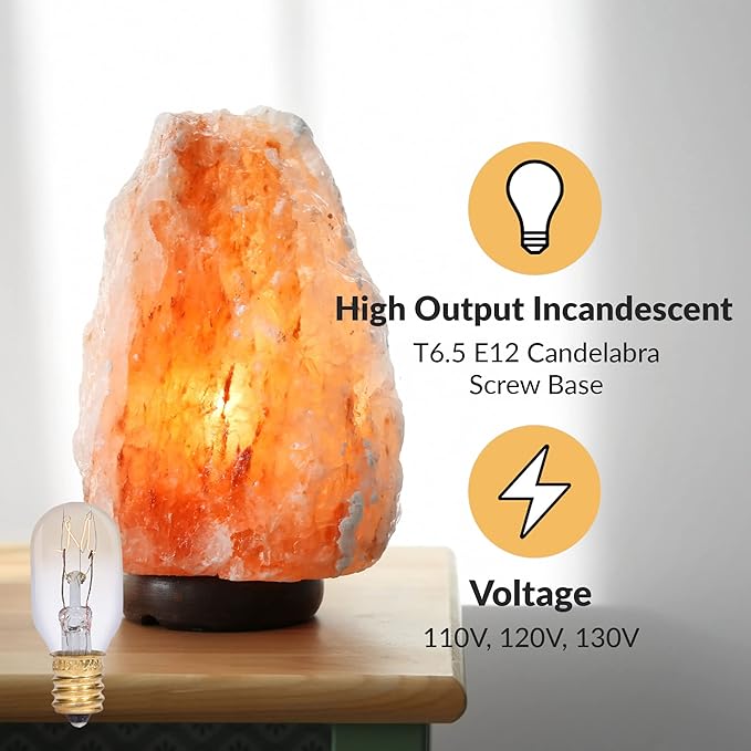 Simba Lighting T6.5 15W Replacement Bulb (12 Pack) for Himalayan Salt Rock and Basket, Plug in Aromatic Wax Warmer, Night Light, Mini Tube Shape, 120V, E12 Candelabra Base, Dimmable, 2700K Warm White