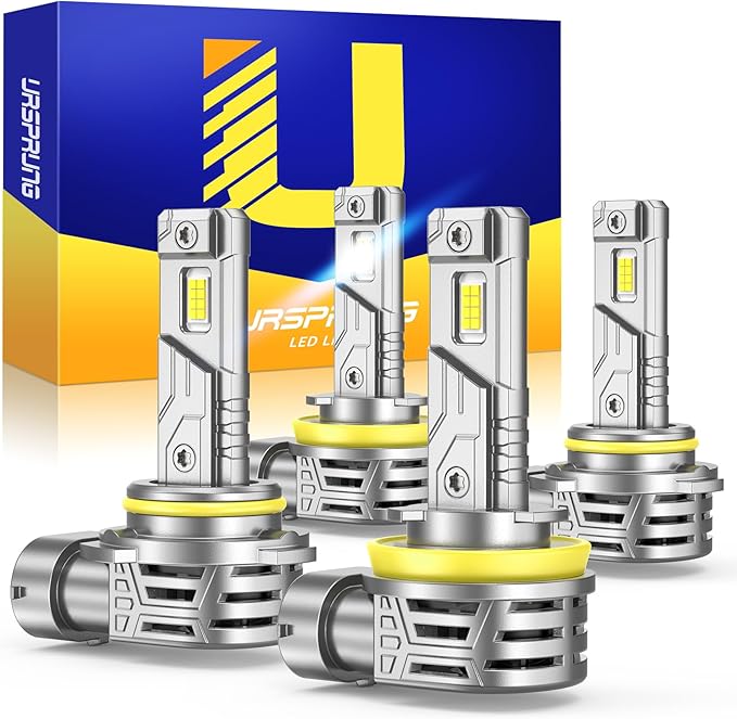 Ursprung H11 9005 Fog Light Combo, 1:1 Size Easy Installation H9 H8 HB3 Fog Driving Light Bulbs, Plug and Play, 99% CANBUS Ready, Pack of 4