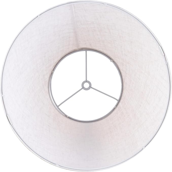 GO&SO 2Pc Beige Lamp Shade, 5.5'' Top x 10'' Bottom x 7.2'' Height, Small Barrel Lampshade for Table Lamp & Floor Light, Handcrafted Natural Linen, Spider Fitting