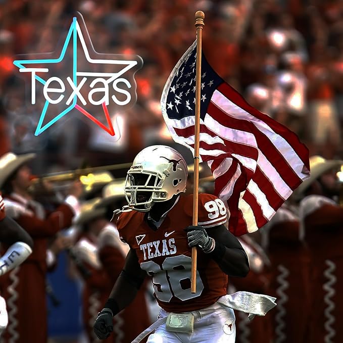 TEXAS State Neon Light Sign Lone Star Lamp Light up Red Blue White Western Charm God Bless Texas Dimmable LED Sign for Bedroom Man cave Bar Rustic Tavern Wall Hanging Decor