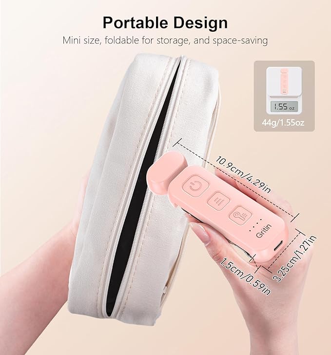 Gritin Reading Light, Rechargeable Book Light for Reading in Bed - Eye Caring 3 Color Temperatures, 5-Level Dimmable Brightness, Long Lasting, Compact Size Clip on Book Lamp for Bookworms-Pink