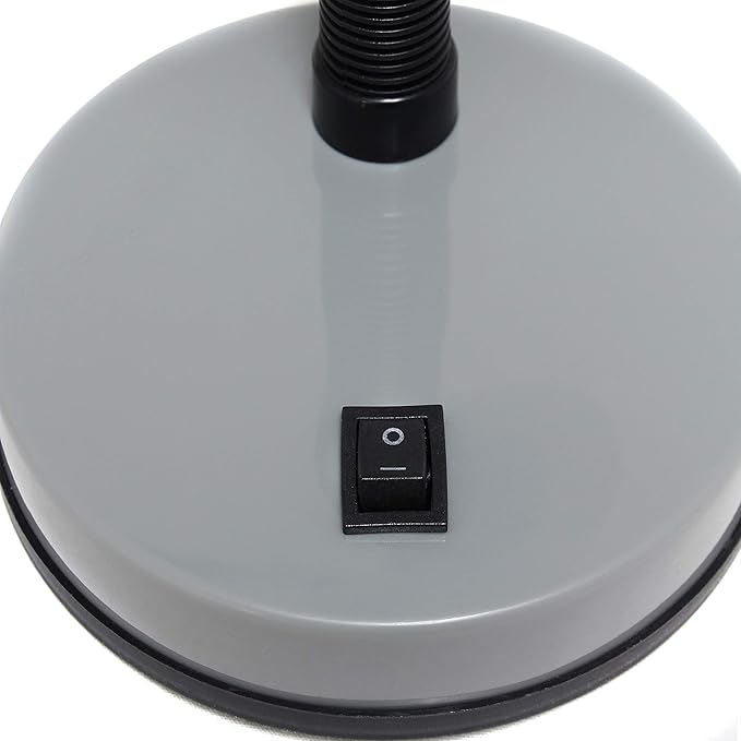 Simple Designs LD1088-SLV 14.25" Sleek and Sturdy Classic Gooseneck Study Desk Lamp, Gray