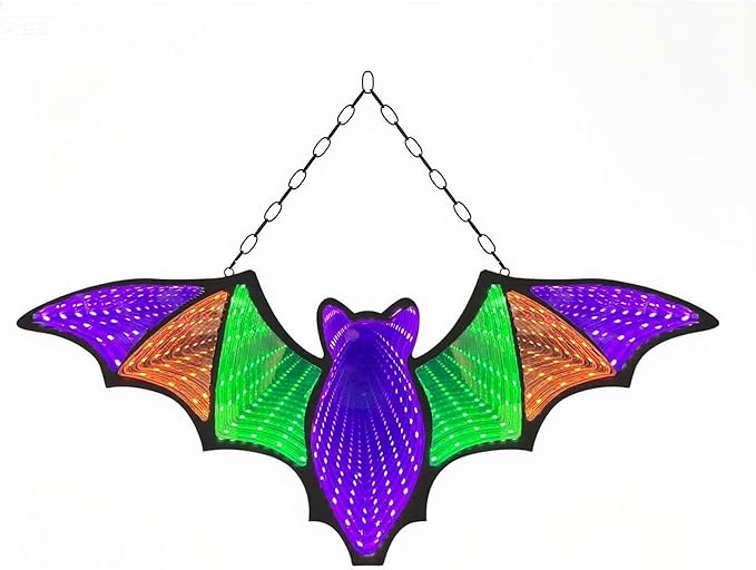 Bat Neon Signs,3D Infinity Mirror Light for Table/Wall Art Decor,Halloween Neon Lights Decoration USB/Battery Powered Led Neon Sign for Halloween Wall Decor, Bedroom, Kids Gift, Bar, Party