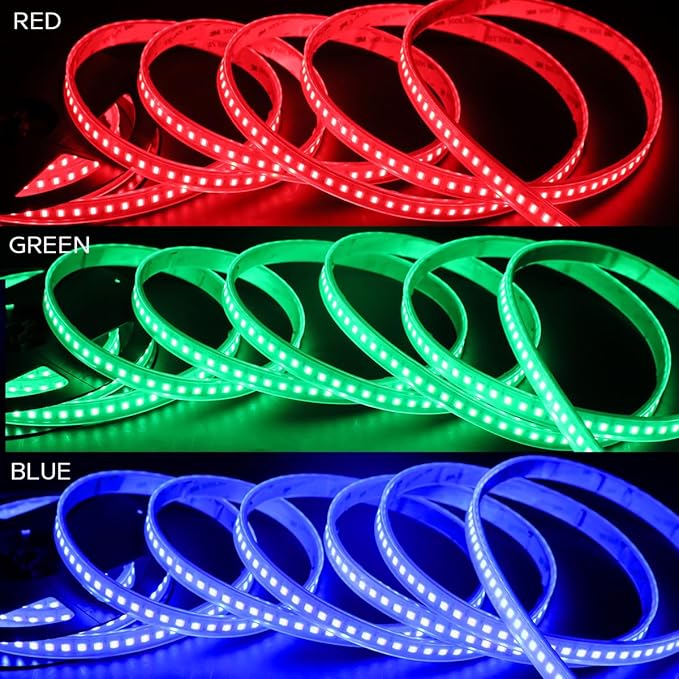 Densest 560 LEDs and Brightest 5 in 1 Outdoor RGBWW LED Strip 24V Waterproof IP67 RGBCCT LED Tape Light 16.4FT