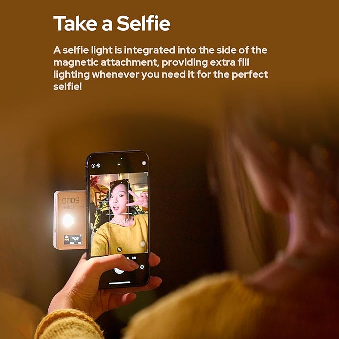 Godox MA5R Magnetic Charging RGB Video Light Pocket LED Fill Light for Phone Photography Light 1800K-10000K Dimmabe 14 FX Effects Built-in Battery APP Control Work as Wireless Power Bank
