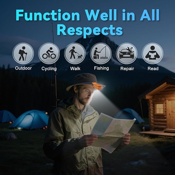 EDC Flashlight Clip-on Light, 600 Lumens Rechargeable Flashlight, Mini Pocket Clip-on Light with RGB Mode, Magnetic Small Flashlight Type-C for Camping Repairing Signaling Cycling, Orange