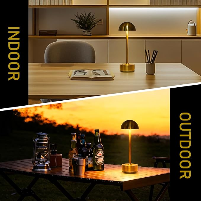 2 Pack Cordless Table Lamp Rechargeable - LED Table Lights Outdoor - 5000mAh Battery Operated Portable Touch Dimmable Lamps for Patio Restaurant Dining Room