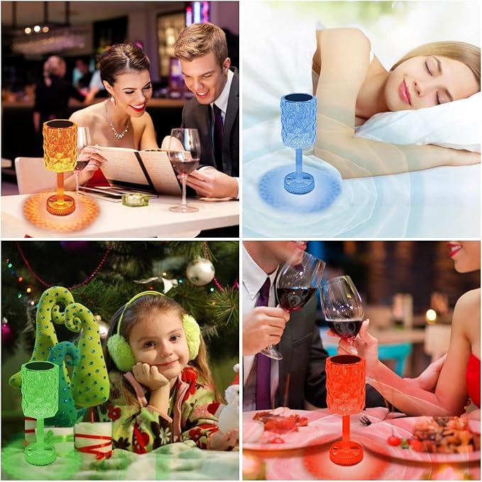 Rose Crystal Table Lamp, 16 Color Changing, Touch & Remote Control, USB Rechargeable, Modern Style