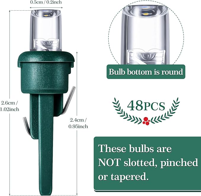 Honoson 120 Count 5 mm LED Halloween Replacement Bulbs Bulk Wide Angle Christmas Light Xmas Tree String Replacement Festival Light Decoration (Green Base with Cold White Bulb)