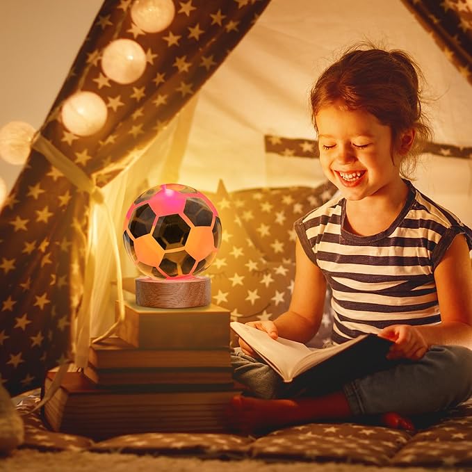 3D Soccer Ball Night Light, Soccer Lamp 16 Color Changing with Remote Control for Bedroom Decor, Ideal Cool Desk Decor Gift for Teens Boys, Football