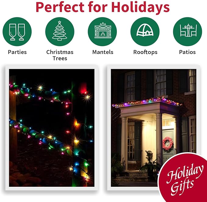 LAMPHOME Easter String Lights,Super-Bright Extendable 100 Count 19.6FT White Wire Mini Pastel Fairy Lights, 120V UL Certified for Garden Patio Holiday Party Outdoor Indoor Decoration, Multicolor