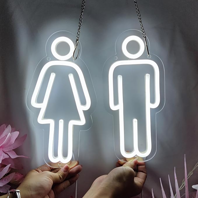 Toilets Neon Signs for Wall Decor Neon Lights for Bedroom Led Business Signs Suitable for Washroom Restroom Christmas Birthday Party Unique for Lover,25cm