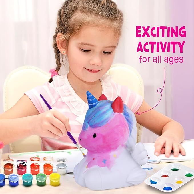 Paint Your Own Unicorn Lamp Kit, Art Supplies Unicorn Painting kit for Kids, Arts and Crafts for Kids Ages 6-12, Unicorn Toys Birthday Easter Gifts for Kids Girls Boys Ages 3 4 5 6 7 8 9 10 11 12+