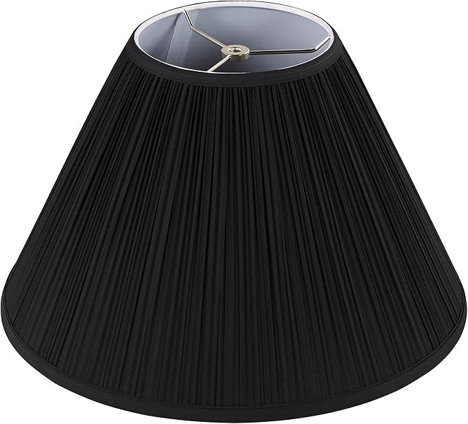 Aspen Creative 33142, Mushroom Pleated Traditional Spider Lamp Shade, Black, 7" Top x 17" Bottom x 11-1/2" Slant