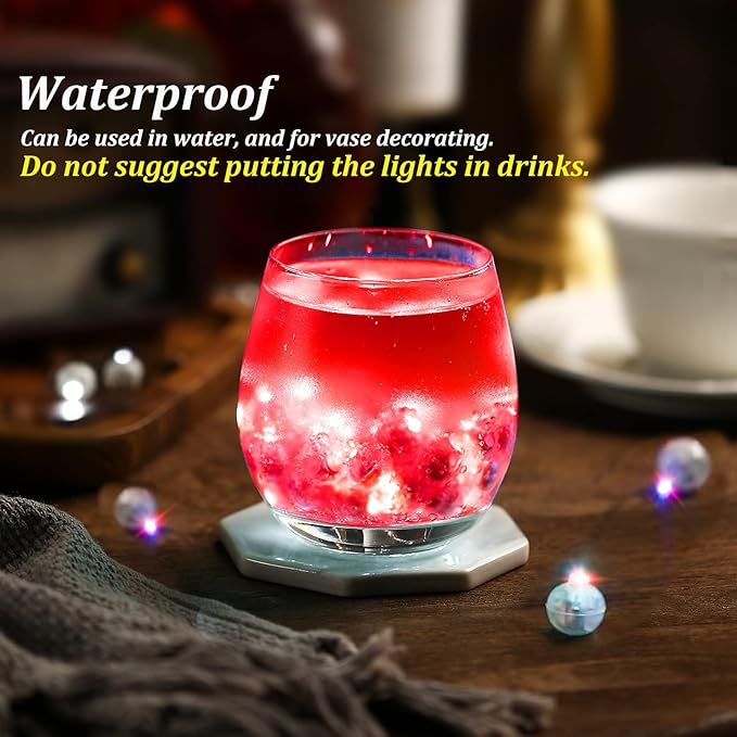 ZGWJ 100PCs Red Balloon Lights Mini, Battery Powered, Long Standby Time Waterproof Tiny Led Round Flash Light for Paper Lantern Balloon Party Easter Eggs Wedding Christmas Halloween Decorations