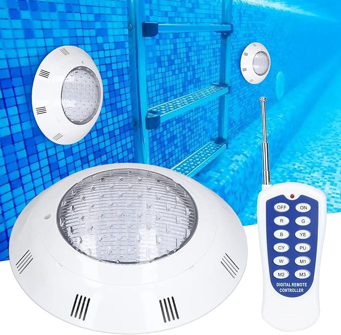 Luqeeg 25W 36W 45W Pool Lights, AC12V LED Underwater Light, Color Changing Submersible Lights with Remote Control for Patio Fountain Pond Garden, 10 RGB Lighting Effects (36W)