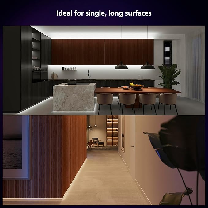 Philips Hue Indoor 16 Ft Smart LED Solo lightstrip Base Kit - Control with Hue App - Compatible with Alexa, Google Assistant and Apple HomeKit| (Pack of 4)