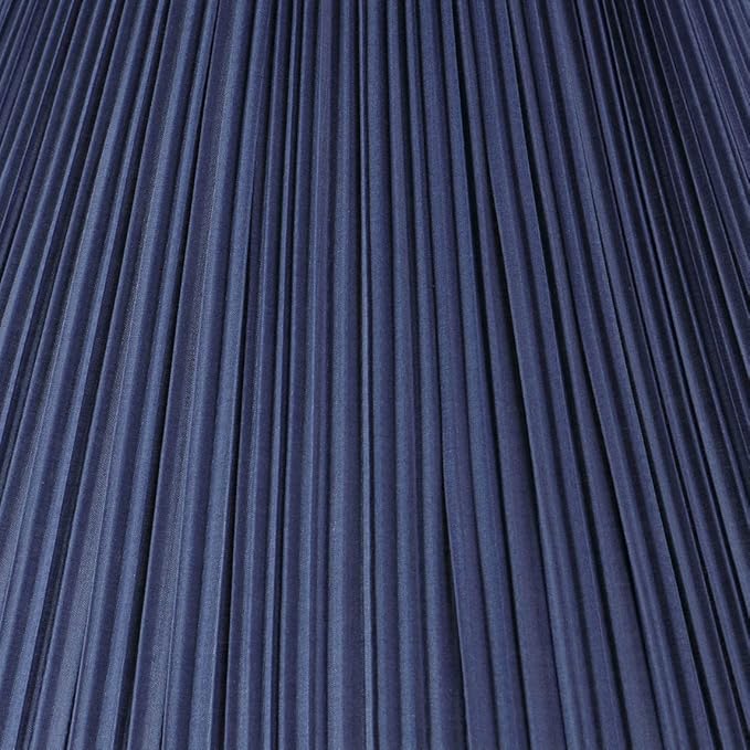 Aspen Creative 33170, Mushroom Pleated Traditional Dark Blue Spider Lamp Shade, 6-1/2" Top x 15" Bottom x 11" Slant