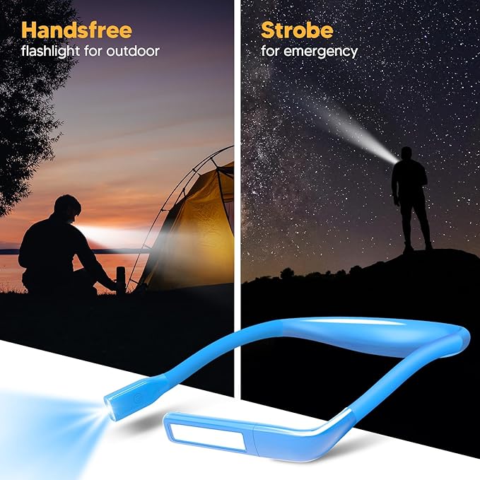 Neck Book Light for Reading at Night, Back to School Supplies Dorm Bed Lamp for College Students Teen Girls Boys, Mothers Day Gifts for Mom Wife Her Women Men Gifts for Book Lovers Reading Accessories