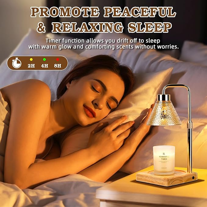 Modern Candle Warmer Lamp, Dimmable Candle Lamp Warmer with Timer, Birthday Gifts for Women Who Have Everything, Valentines Gifts for Her, Adjustable Men's Candle Lamp, Cozy Living Room Bedroom Decor
