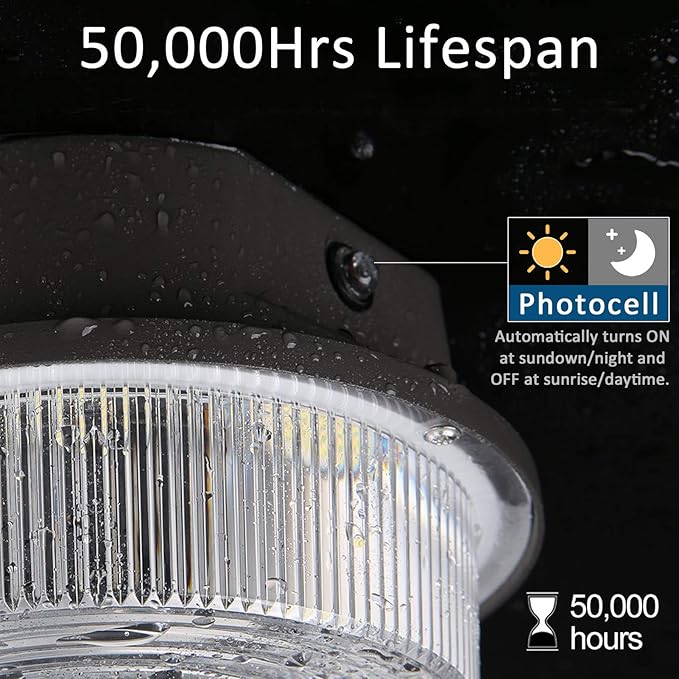 LED Barn Light, Dusk to Dawn Outdoor Yard Light with Photocell Ultra Brightness 5000K Daylight 7500lm, 500W MH/HPS Replacement, AC100-277V IP65 Waterproof for Farmhouse Area