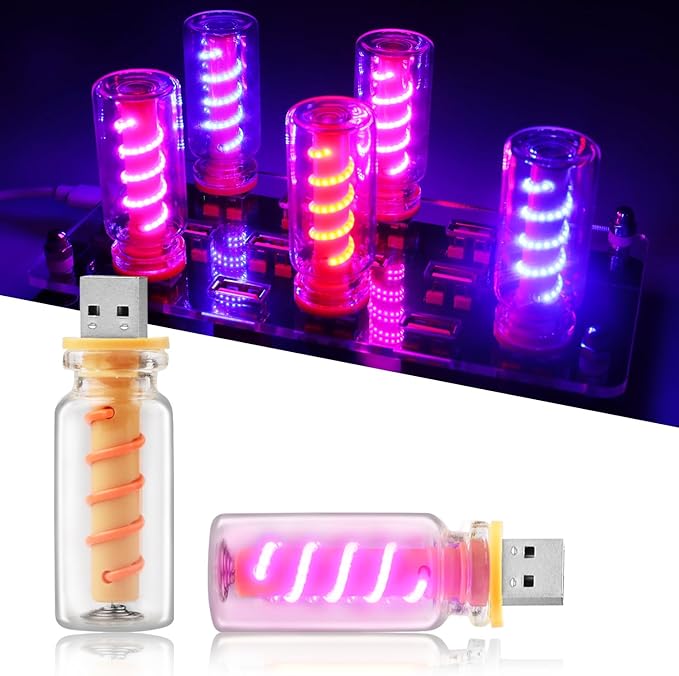 2PCS USB Lights for Car, Touch Adjustment Lights, Plug in USB Car Interior Ambient Light, Spiral LED USB Night Light for Camping, Holiday Decoration, Party, Bedroom (Purple)