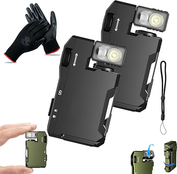 G5 Flashlight, G5 Rechargeable EDC Flashlight - 400 Lumens, Dual Light Sources RGB Flashlights, 180° Rotation Magnetic Keychain Flashlights for Outdoor, Emergency & Daily Carry (2PCS Black)
