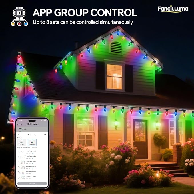 Smart C9 Christmas Lights Outdoor, 99FT 150 LED RGB Color Changing Christmas Lights, APP Remote Controlled Music Sync Waterproof Connectable String Lights for Indoor Outdoor Xmas Decor