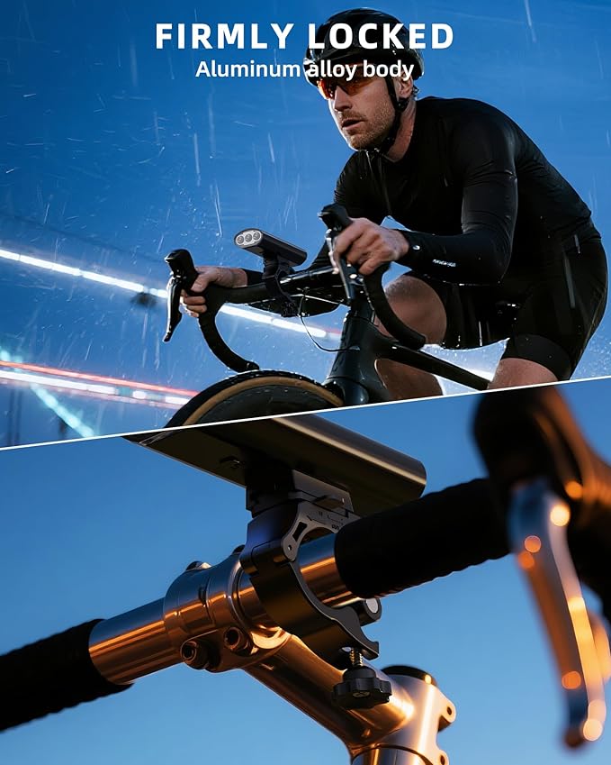Bike Lights for Night Riding, USB Rechargeable Mountain Bicycle Headlight, Super Bright, Waterproof, 6+4 Light Modes Bike Light Set for Cyclists and Commuters