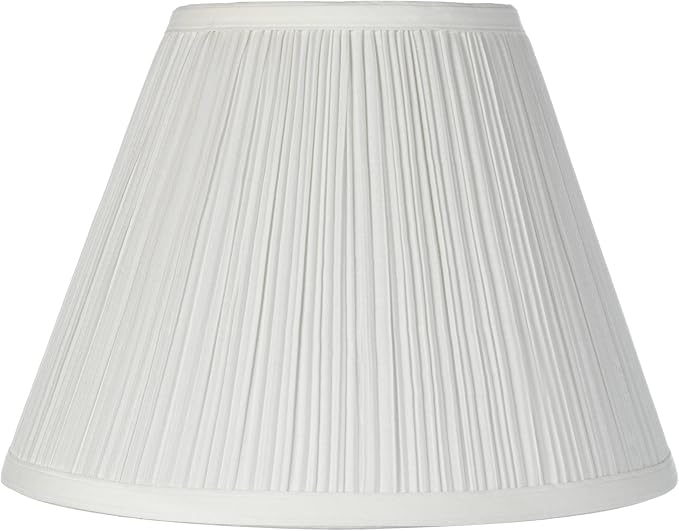 6" Top x 12" Bottom x 9" Slant Lamp Shade Replacement Medium Ivory Empire Round Traditional Pleated Spider Harp Finial - Springcrest