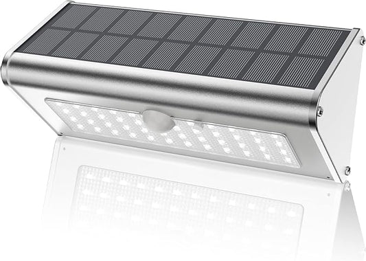 Super Bright Solar Outdoor Lights IP65 Water Proof, 1100 Lumens Wireless 4500mAh LED Motion Sensor Lights, Aluminum Metal Housing Security Lights with 4 Modes Flood Wall Lights, 1 Pack (Daylight)
