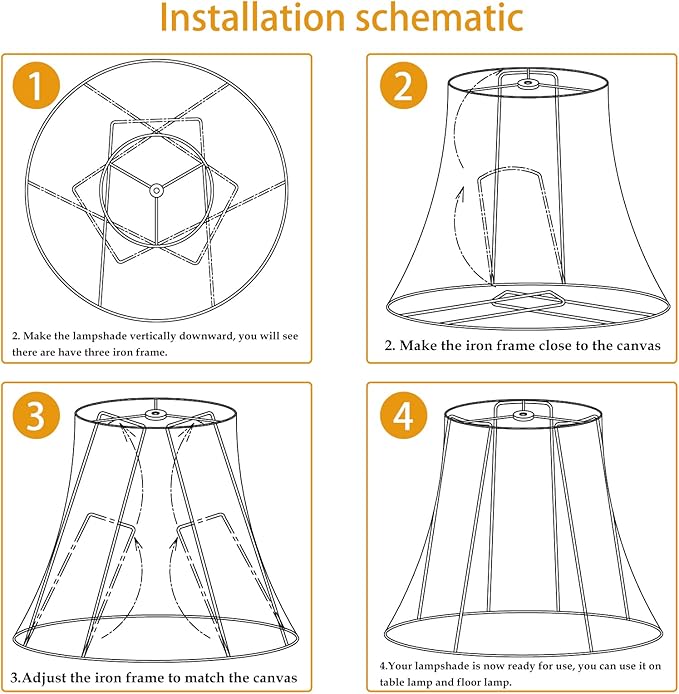 TOOTOO STAR Square cut corner lampshade, 10x13x10.5 inch medium table lamp shade floor lamp Beige Lamp shades Natural Linen Hand Crafted, Easy Assembly Required